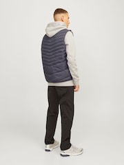JACK & JONES Grey Packable Padded Collarless Gilet - Image 2 of 8
