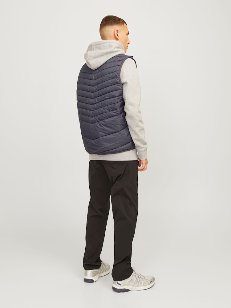 JACK & JONES Grey Packable Padded Collarless Gilet - Image 2 of 8