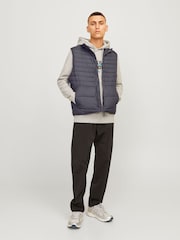 JACK & JONES Grey Packable Padded Collarless Gilet - Image 4 of 8