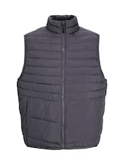 JACK & JONES Grey Packable Padded Collarless Gilet - Image 6 of 8