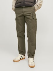 JACK & JONES Green Loose Fit Cargo Trousers - Image 1 of 6