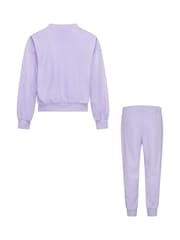 Nike Pink Little Kids Essential Crew and Joggers Tracksuit - Image 2 of 4