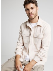 River Island Natural Regular Fit Long Sleeve 100% Cotton Jersey Coat Jacket - Image 1 of 6