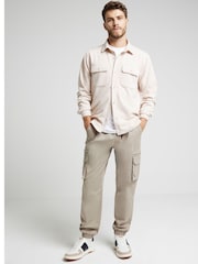 River Island Natural Regular Fit Long Sleeve 100% Cotton Jersey Coat Jacket - Image 3 of 6