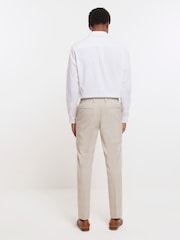 River Island Brown Check Regular Fit Suit Trousers - Image 2 of 4