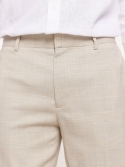 River Island Brown Check Regular Fit Suit Trousers - Image 3 of 4
