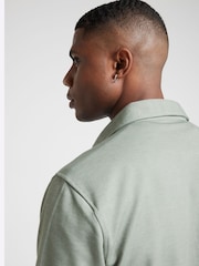 River Island Green Regular Fit 100% Cotton Long Sleeve Jersey Overshirt - Image 3 of 4