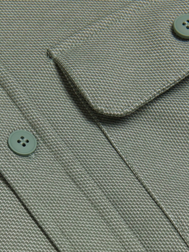 River Island Green Regular Fit 100% Cotton Long Sleeve Jersey Overshirt - Image 4 of 4