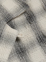 River Island Cream Short Sleeve 100% Cotton Check Revere Shirt - Image 4 of 4