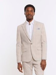 River Island Check Croială slim fit Suit Jachetă - Imaginea 1 din 4