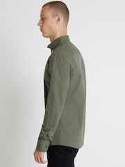 River Island Green Muscle Fit Long Sleeve Textured Shirt - Image 2 of 4