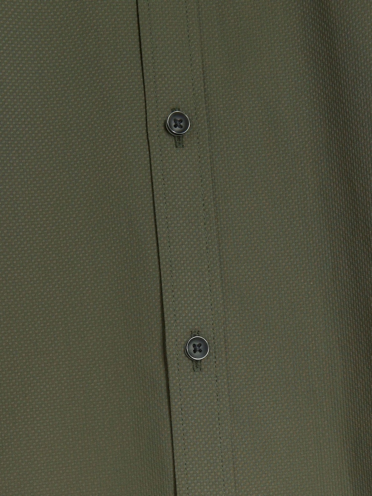River Island Green Muscle Fit Long Sleeve Textured Shirt - Image 4 of 4