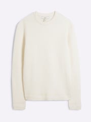 River Island Cream Slim Fit Long Sleeve Waffle Crew Sweatshirt - Image 5 of 6
