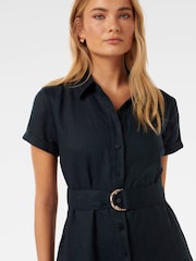 Forever New Black Pure Linen Briley Shirt Dress - Image 2 of 4