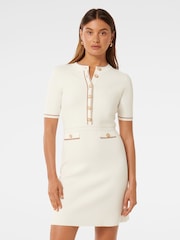 Forever New White Belle Crepe Knit Dress - Image 1 of 5