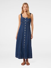 Forever New Blue 100% Cotton Aida Midi Dress - Image 2 of 5