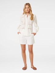 Forever New White Brianna Broderie 100% Cotton Shirt - Image 5 of 5