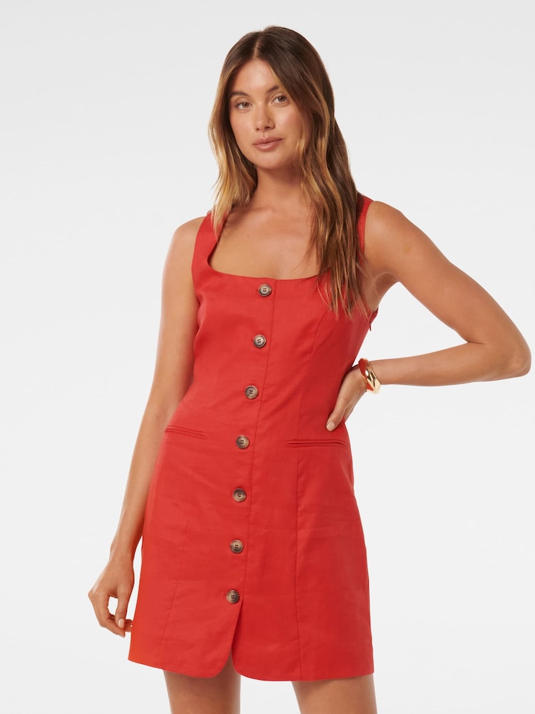 Forever New Red Caprice Scoop Neck Mini Dress - Image 1 of 5