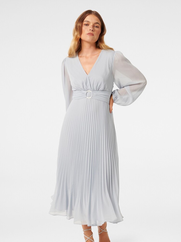 Forever New Blue Rosalina Petite Ring Front Midi Dress - Image 1 of 4 Forever New Blue Rosalina Petite Ring Front Midi Dress - Image 1 of 4