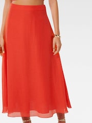 Forever New Red Celeste Formal Midi Skirt - Image 2 of 5