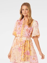 Forever New Cream Loanna Mini Skater Dress - Image 1 of 5