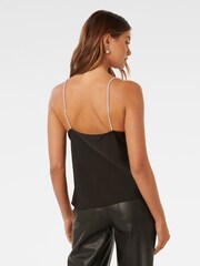 Forever New Black Drew Diamante Strap Camisole - Image 4 of 5