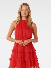Forever New Red Lily-Rose Halter Neck Mini Dress - Image 2 of 5