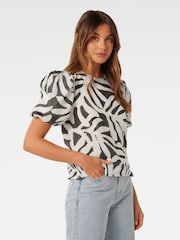 Forever New White Lula Puff Sleeves Top - Image 3 of 5
