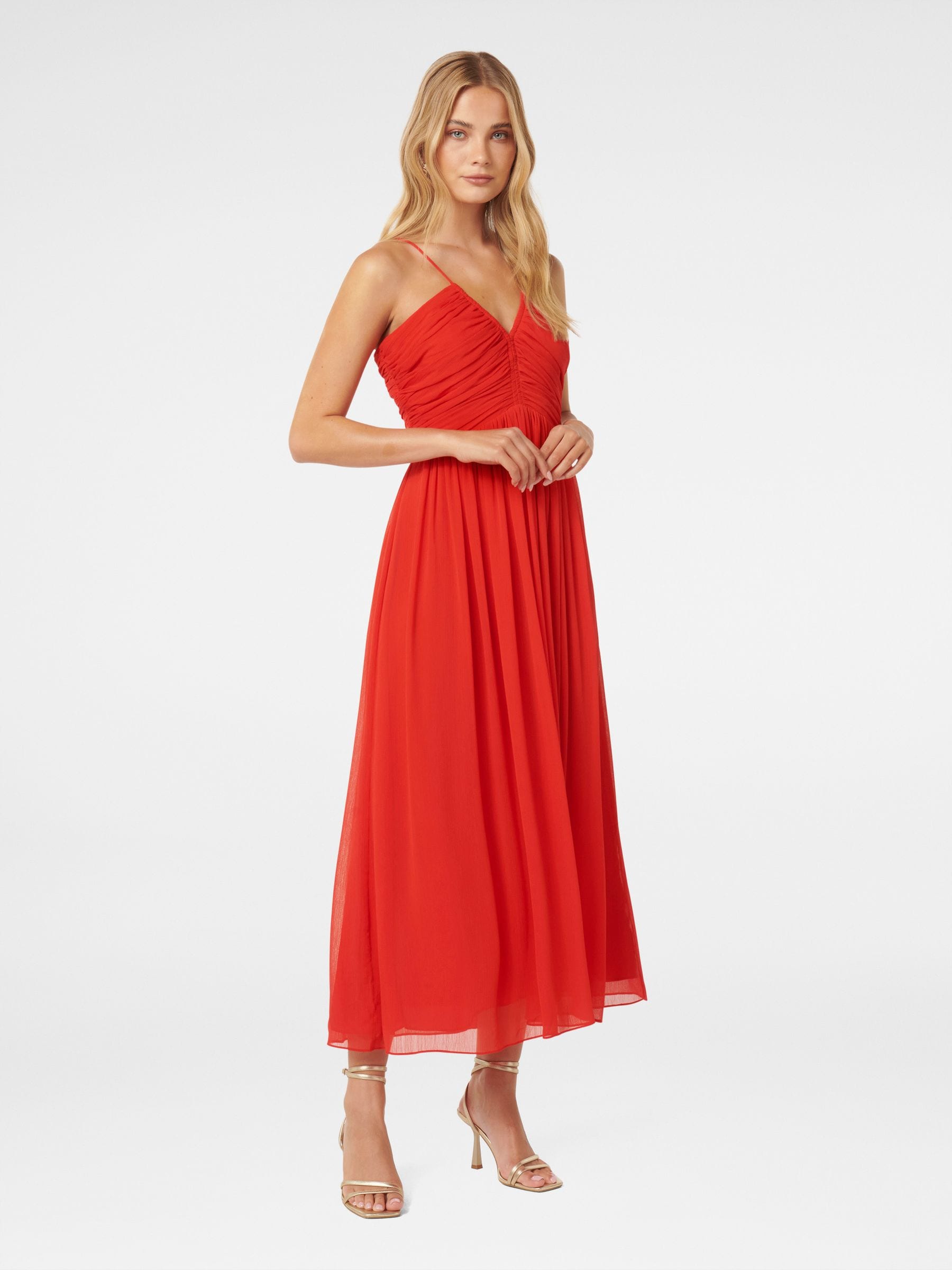 Buy Forever New Red Nakita Ruched Bodice Maxi Dress from Next Luxembourg