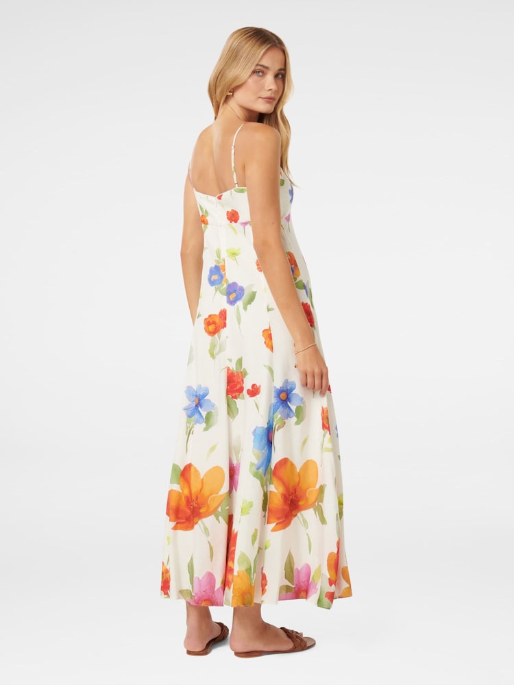 Forever New White Vayda Strap Midi Sun Dress with a Touch of Linen - Image 5 of 5
