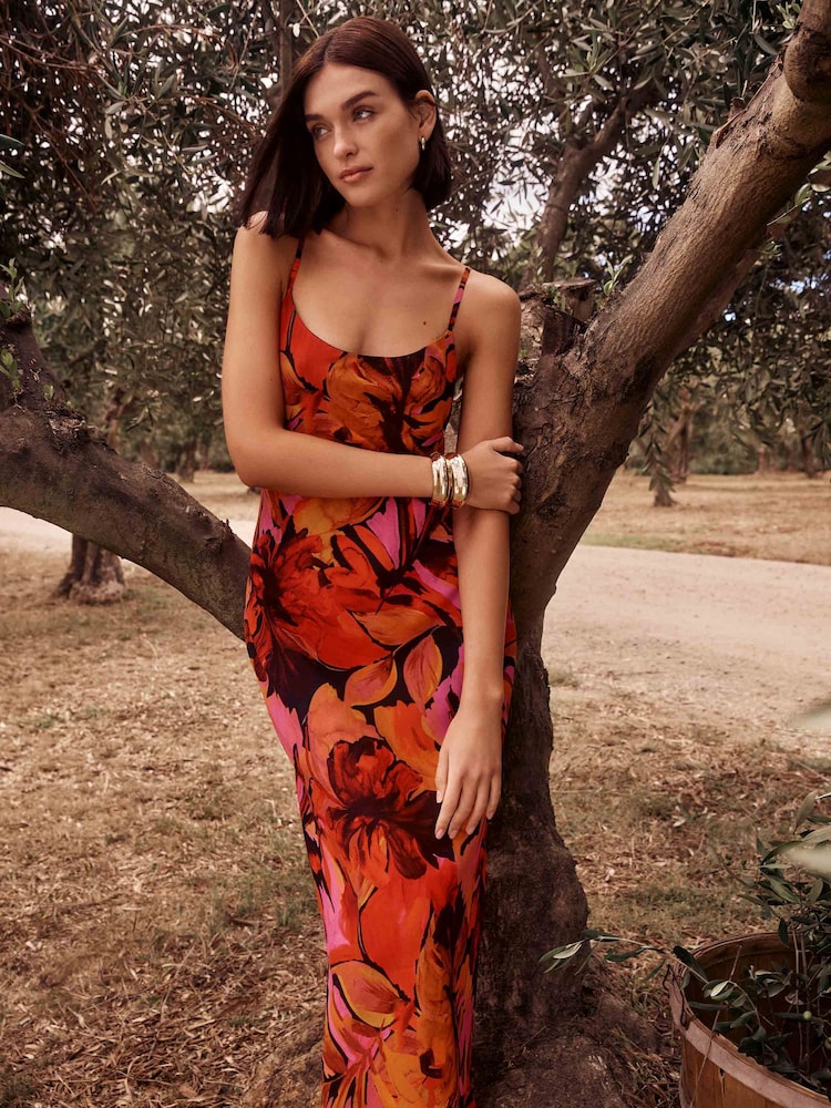 Forever New Orange Valentina Strappy Slip Dress - Image 1 of 5