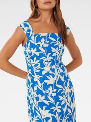Forever New Blue Tasmin Ruched Midi Dress - Image 2 of 4