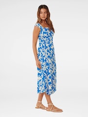 Forever New Blue Tasmin Ruched Midi Dress - Image 3 of 4