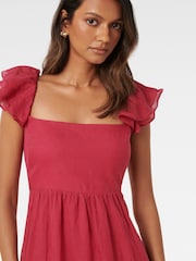 Forever New Red Darla Petite Flutter Sleeves Midi Dress - Image 2 of 4