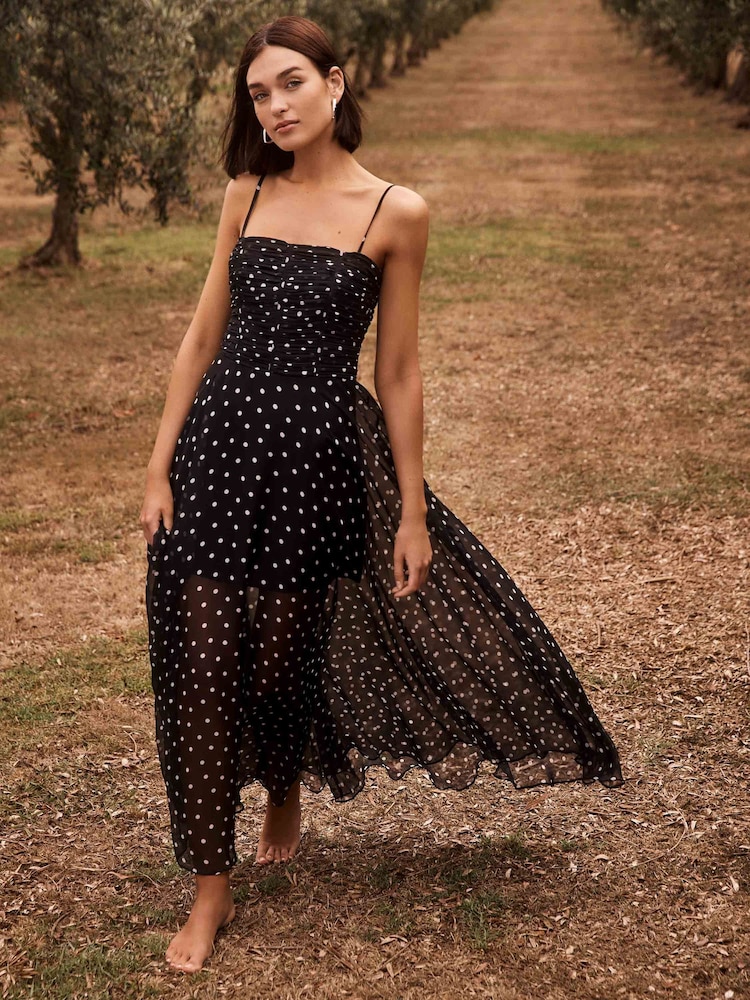 Forever New Black Brandy Sheer Skirt Maxi Dress - Image 1 of 5