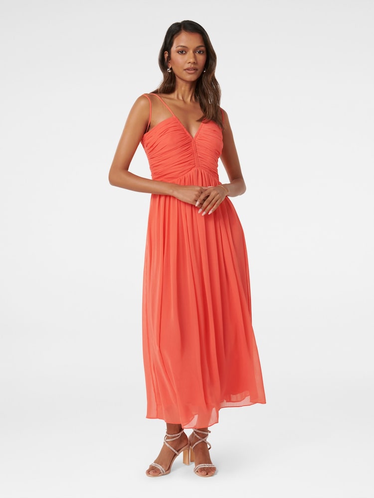 Forever New Pink Nakita Petite Ruched Bodice Maxi Dress - Image 1 of 4 Forever New Pink Nakita Petite Ruched Bodice Maxi Dress - Image 1 of 4