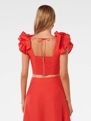 Forever New Red Rachel Ruffle Top - Image 4 of 5