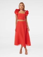 Forever New Red Rachel Ruffle Top - Image 5 of 5
