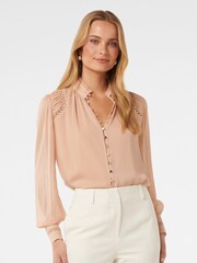 Forever New Pink Taffy Trim Insert Blouse - Image 1 of 5