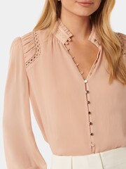 Forever New Pink Taffy Trim Insert Blouse - Image 2 of 5