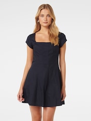 Forever New Blue Regina Petite Cap Sleeves Mini Dress - Image 2 of 5