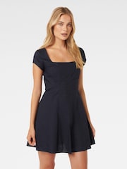 Forever New Blue Regina Petite Cap Sleeves Mini Dress - Image 4 of 5