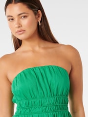 Forever New Green Pure Linen Romie Strapless Piping Midi Dress - Image 2 of 4
