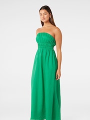 Forever New Green Pure Linen Romie Strapless Piping Midi Dress - Image 3 of 4