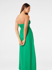 Forever New Green Pure Linen Romie Strapless Piping Midi Dress - Image 4 of 4