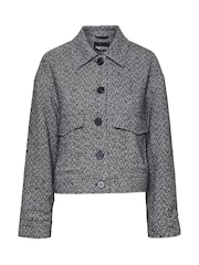PIECES Black Textured Short Jacket - Image 1 of 2