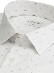 Calvin Klein White Poplin Leaf Print Slim Shirt - Image 3 of 4