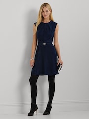 Lauren Ralph Lauren Minikleid aus Samt und 100 % Baumwolle mit Gürtel - Bild 1 von 8