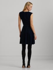 Lauren Ralph Lauren Minikleid aus Samt und 100 % Baumwolle mit Gürtel - Bild 3 von 8