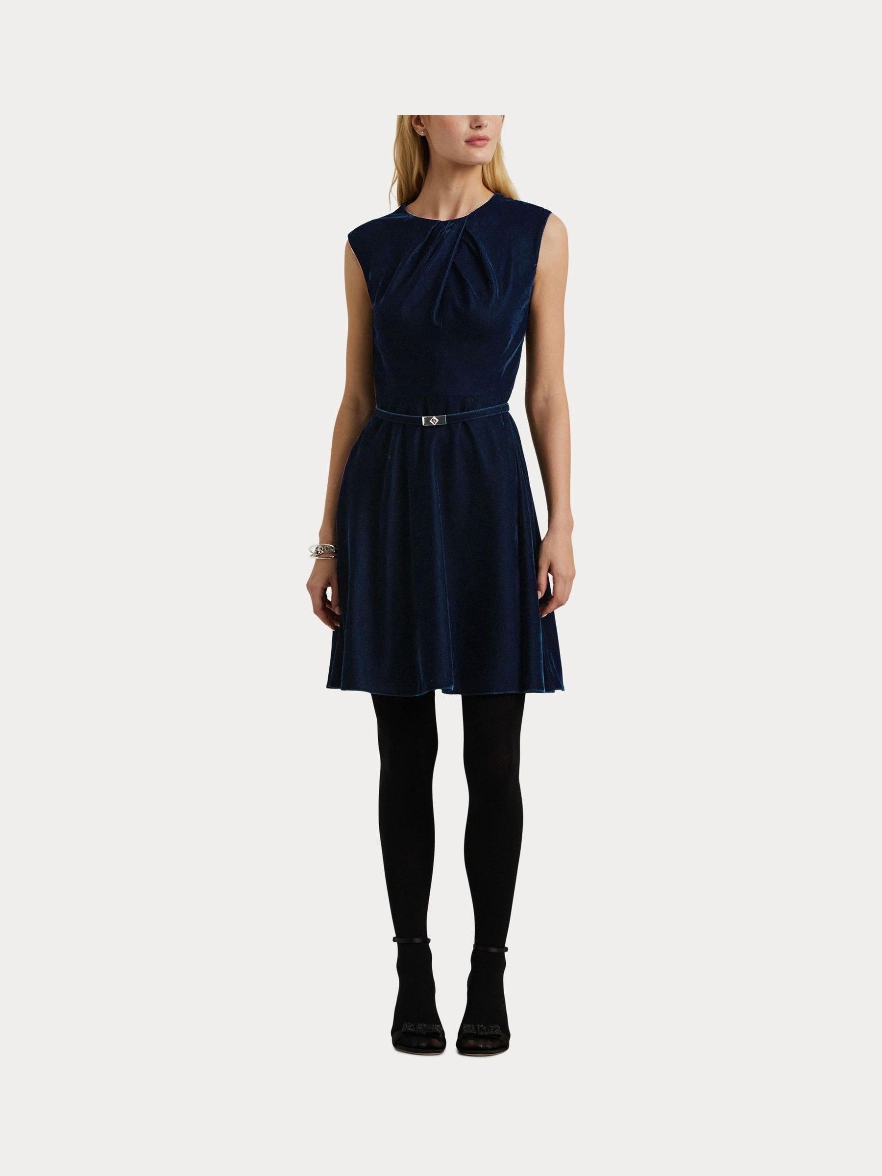 Buy Lauren Ralph Lauren Velvet 100 Cotton Belted Mini Dress from Next Luxembourg